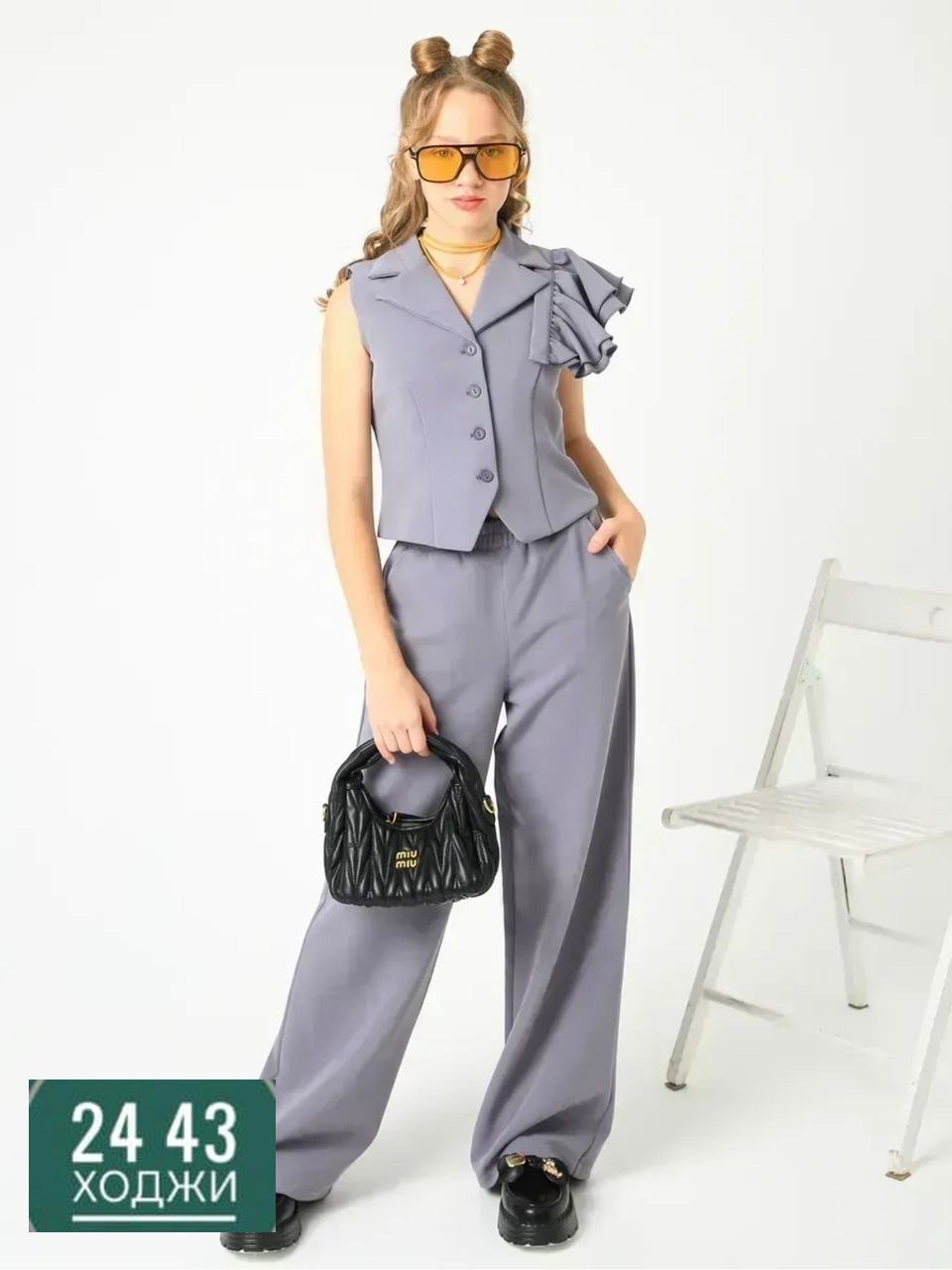 костюм женский брючный деловой классический с жилетом двойка olchey 290709706,жилет классический женский костюмный,жилет костюмный классический,костюм с жилеткой,женский жилет