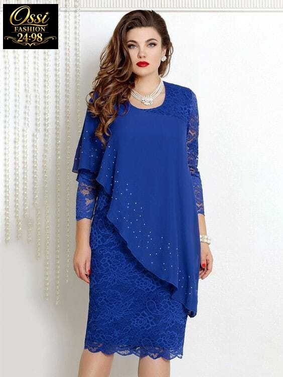 платье vittoria queen,женское платье больших размеров,нарядное платье,платье vittoria queen 1313/4 василек,платье с гипюром для полных женщин