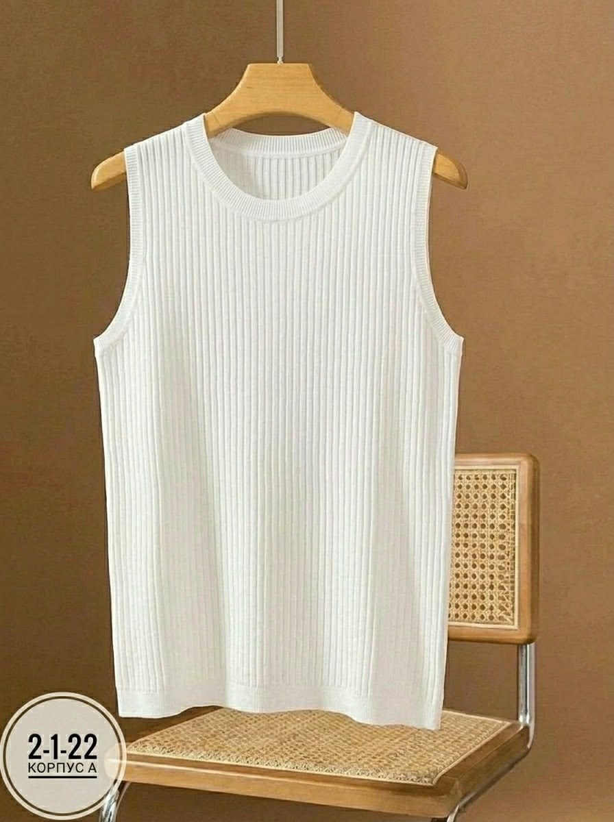 майка женская,майка безрукавка,майка женская белая,трикотажный топ,повседневная майка