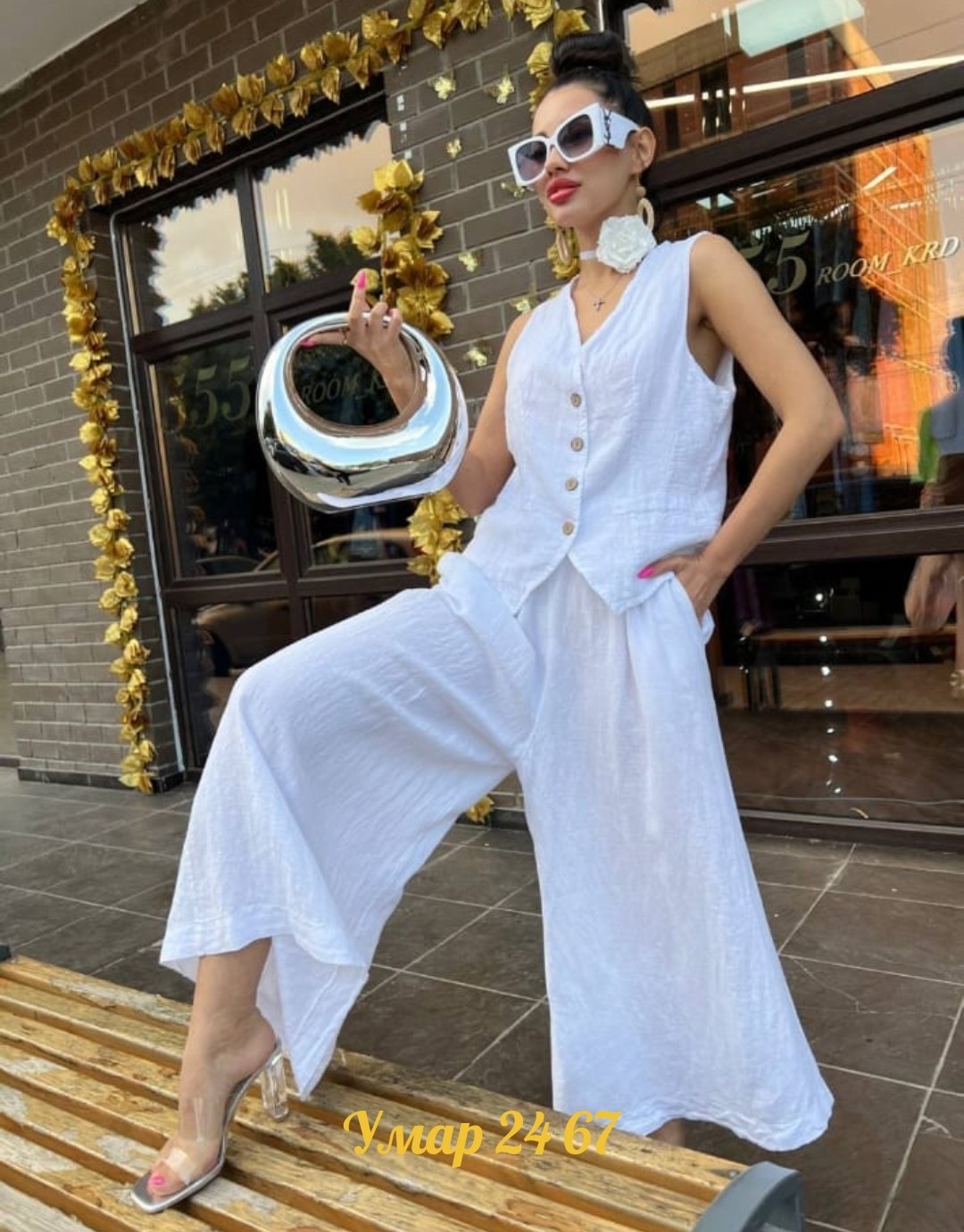 джинсовый костюм брючный палаццо с жилетом vera nova,брючный костюм,костюм брючный женский,брючный костюм женский с жилетом,джинсовый костюм брючный палаццо с жилетом vera nova цвет синий