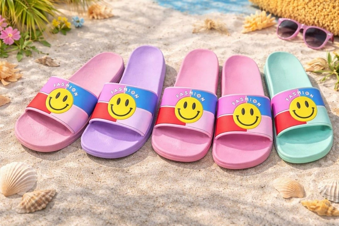 шлепанцы женские со смайликом,шлепанцы со смайлами,,шлепанцы пляжные,тапочки летние