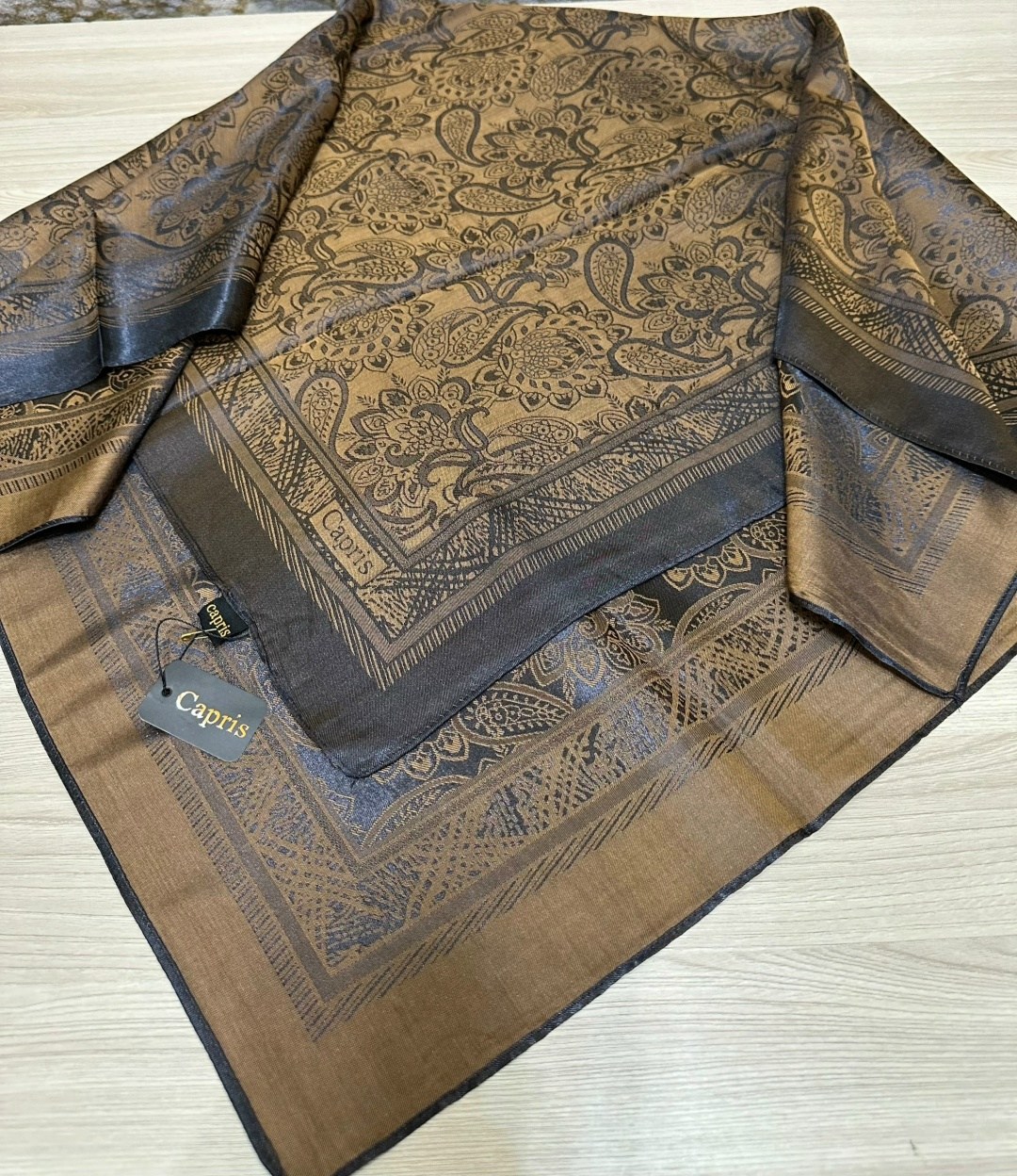 платок атласный,палантин женские,палантин,шарфы и платки,палантин коричневый