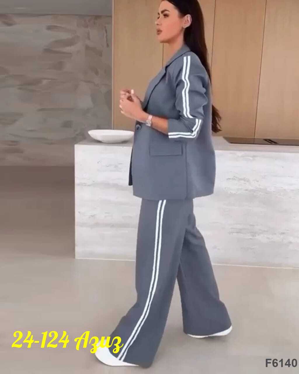 классический женский брючный костюм,костюм женский с полосками,брючный костюм,классический брючный костюм двойка,костюм женский двойка в сером цвете