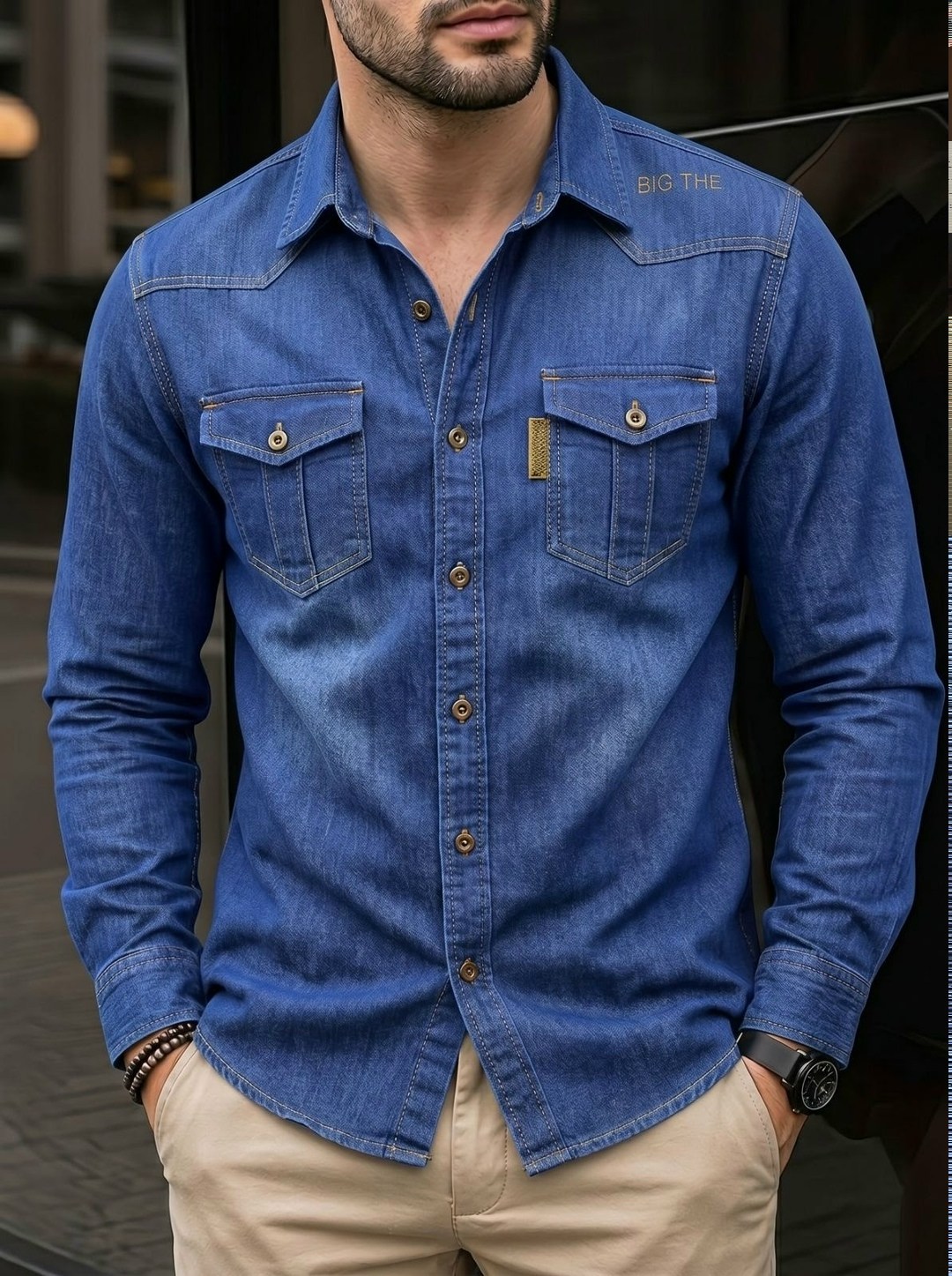 мужская джинсовая рубашка,рубашка мужская джинсовая с длинными рукавами,джинсовая рубашка,повседневная рубашка,повседневные мужские рубашки
