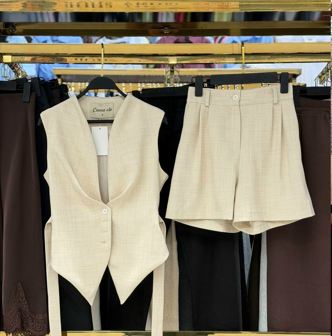 повседневный костюм,летние костюмы,костюм жилет,бежевый костюм,жилетка женская