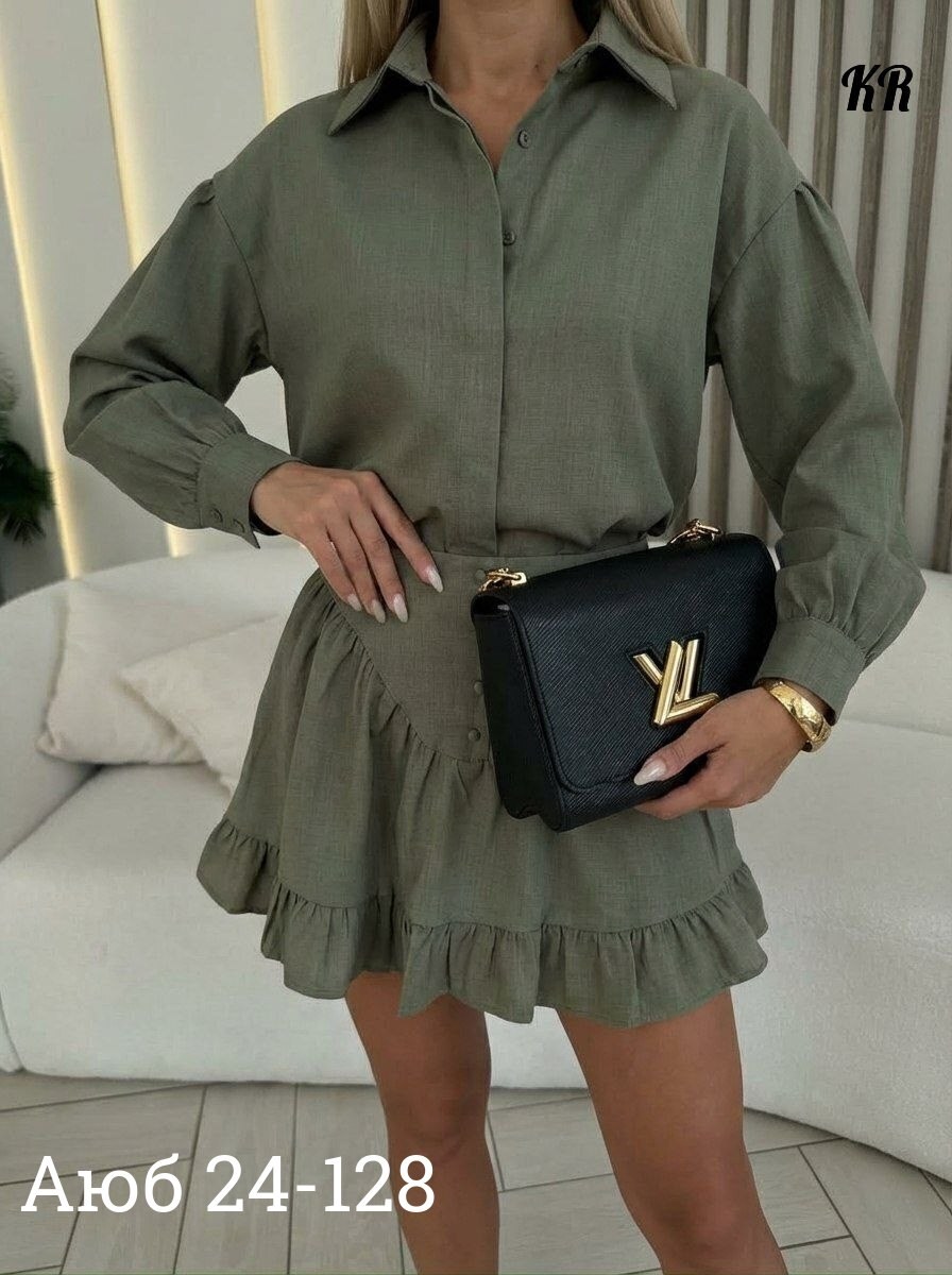 женский костюм с юбкой,костюм с юбкой,женские костюмы,летний костюм с юбкой,костюм рубашка и юбка in-a896t570