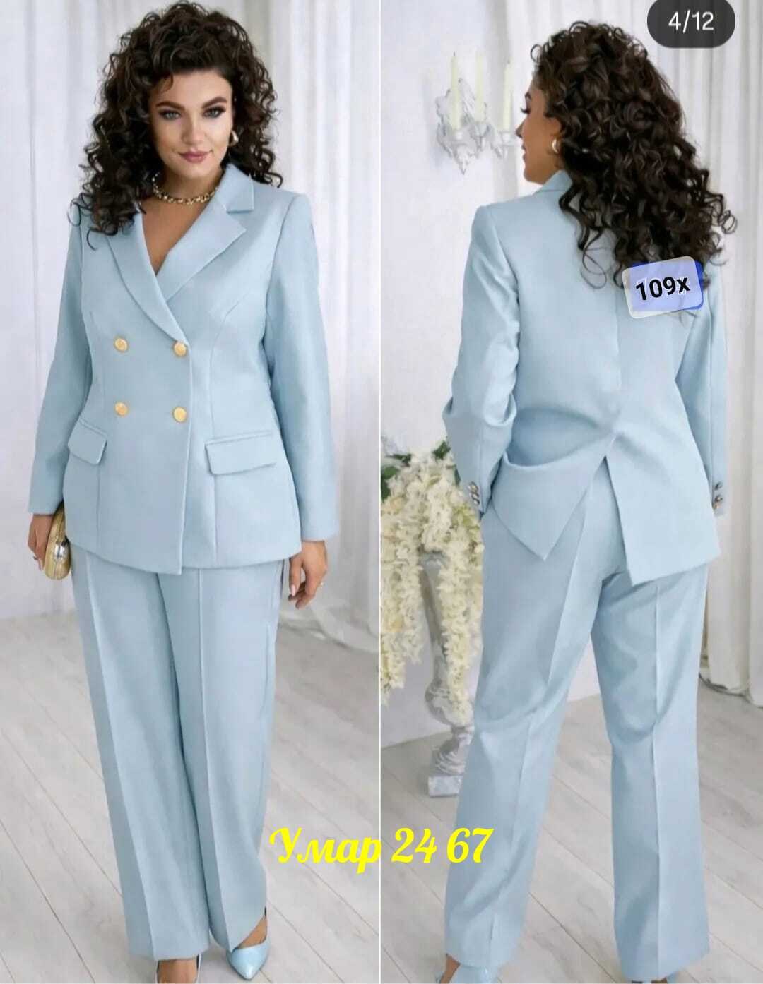 брючный костюм 2143 голубой alanicollection,брючный костюм alani collection 2143 голубой двойка,брючный костюм alanicollection 2143 голубой размер 52,брючный костюм vilena 947 голубой,брючный костюм a