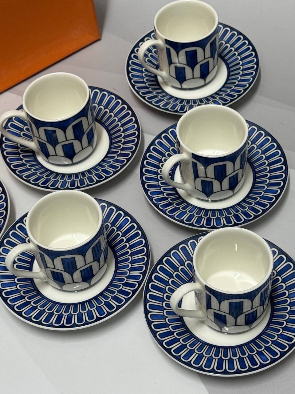 чайная пара эрмес,кофейный сервиз на 6 персон,посуда hermes,hermes набор чайный,чайные наборы