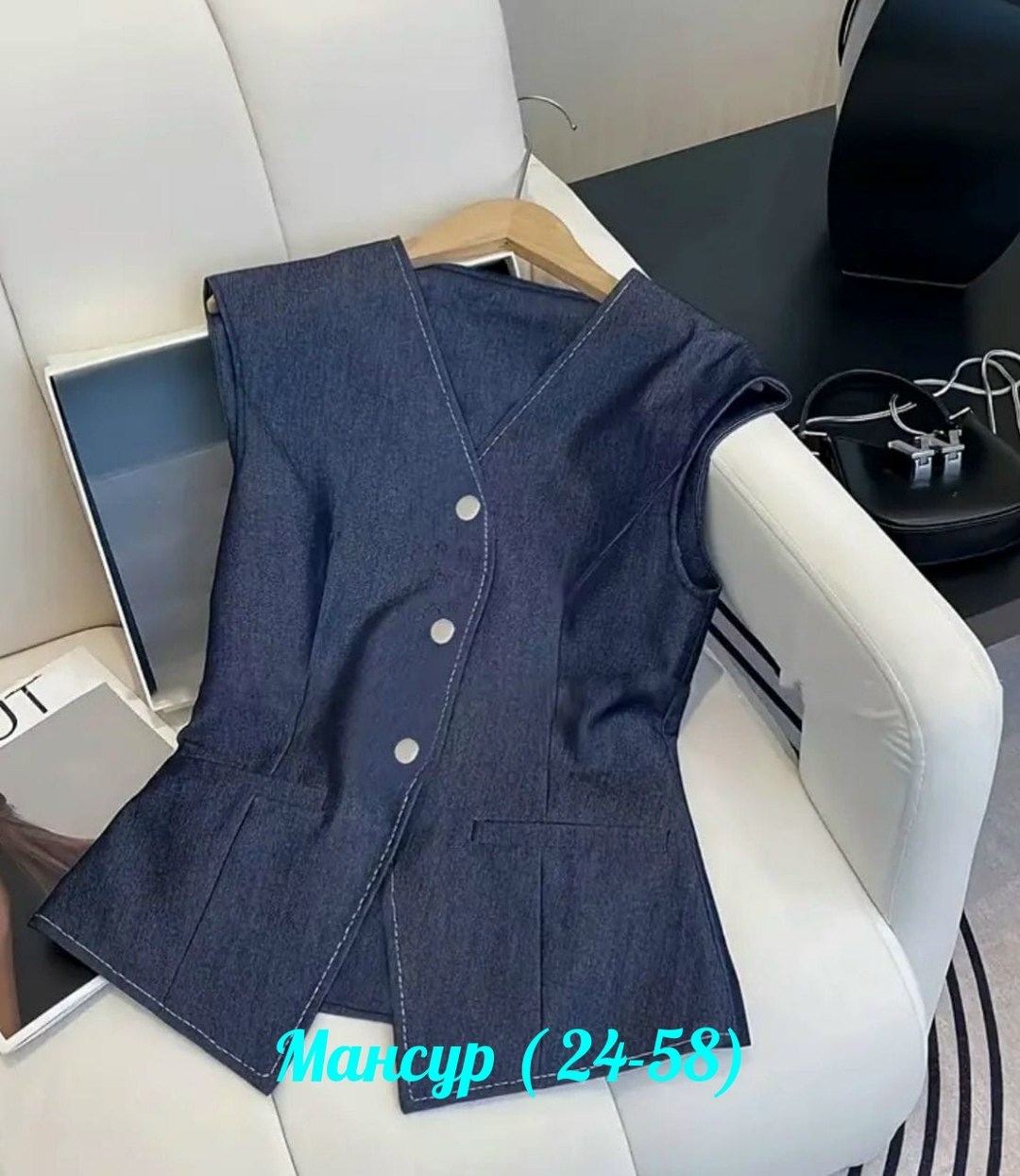 женские костюмы,костюм женский брючный,костюм двойка с брюками,джинсовый костюм брючный палаццо с жилетом vera nova,брючной костюм