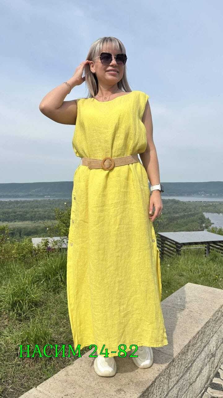 платье стильное льняное,платье желтое,женские летние платья,платье сарафан,женские сарафаны