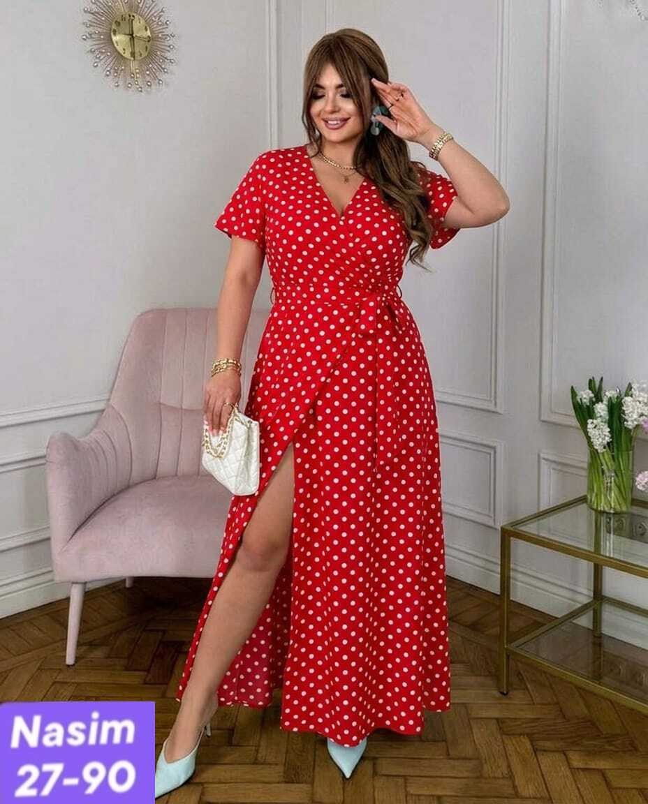 платье больших размеров,платье женской,платье,платье большие размеры,платье в горошек для полных