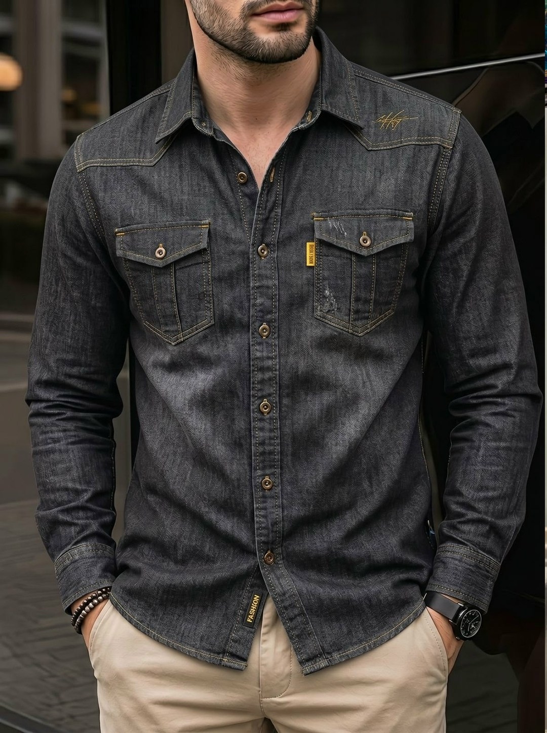 мужская джинсовая рубашка,рубашка мужская джинсовая с длинными рукавами,джинсовая рубашка,повседневная рубашка,повседневные мужские рубашки