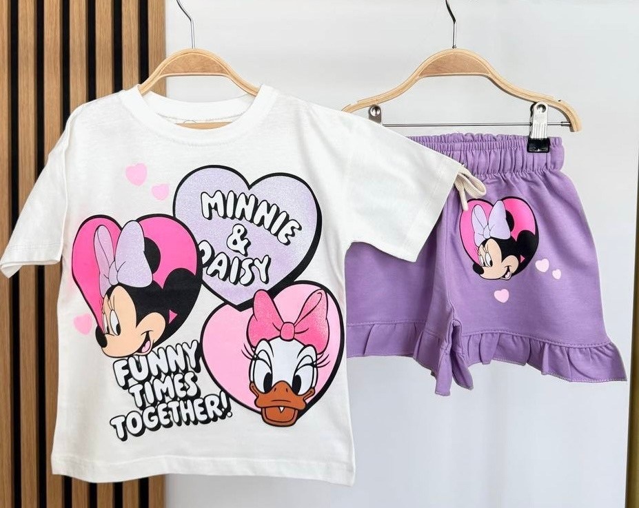 комплект одежды zara микки маус,комплект с футболкой и шортами,костюм для девочек,детский костюм,комплект одежды девочке
