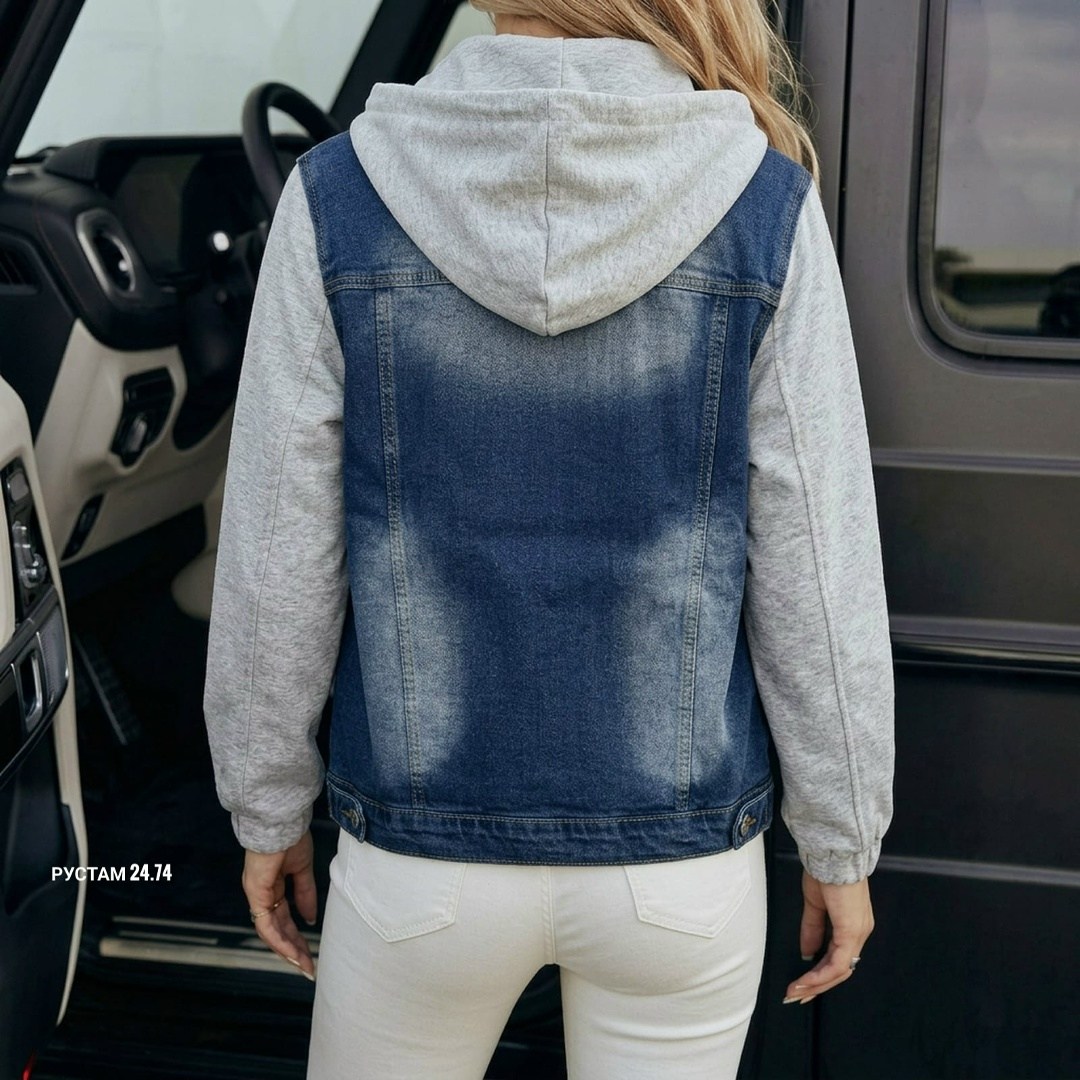 женская джинсовая куртка с капюшоном,женская джинсовая куртка,джинсовая куртка,джинсовая куртка с капюшоном,джинсовая куртка с воротником