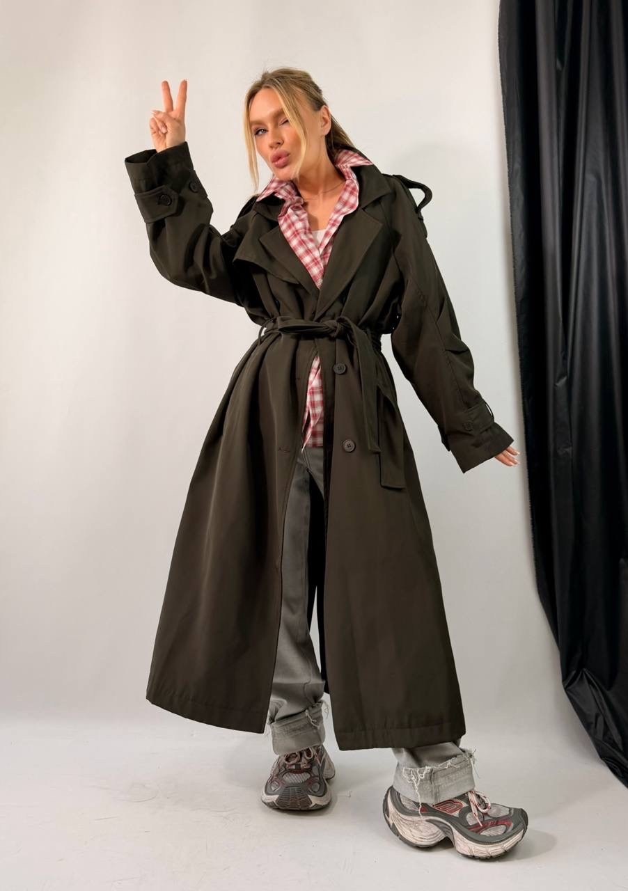 тренч плащ,плащ женский,тренч длинный оверсайз с поясом doctor e,пальто тренч,плащ тренч длинный