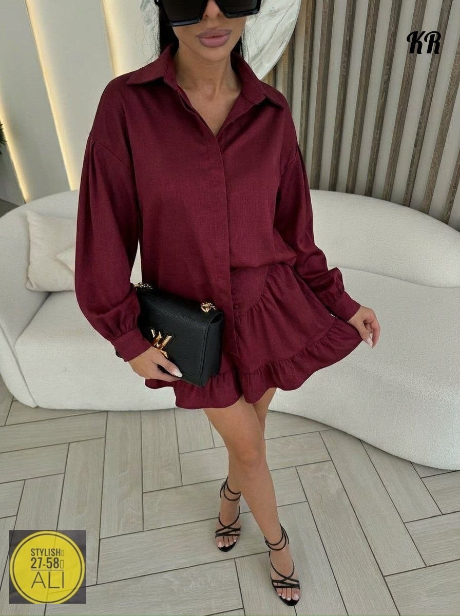 костюм женский с юбкой,костюм с юбкой,костюм рубашка и юбка in-a896t570,костюм рубашка юбка