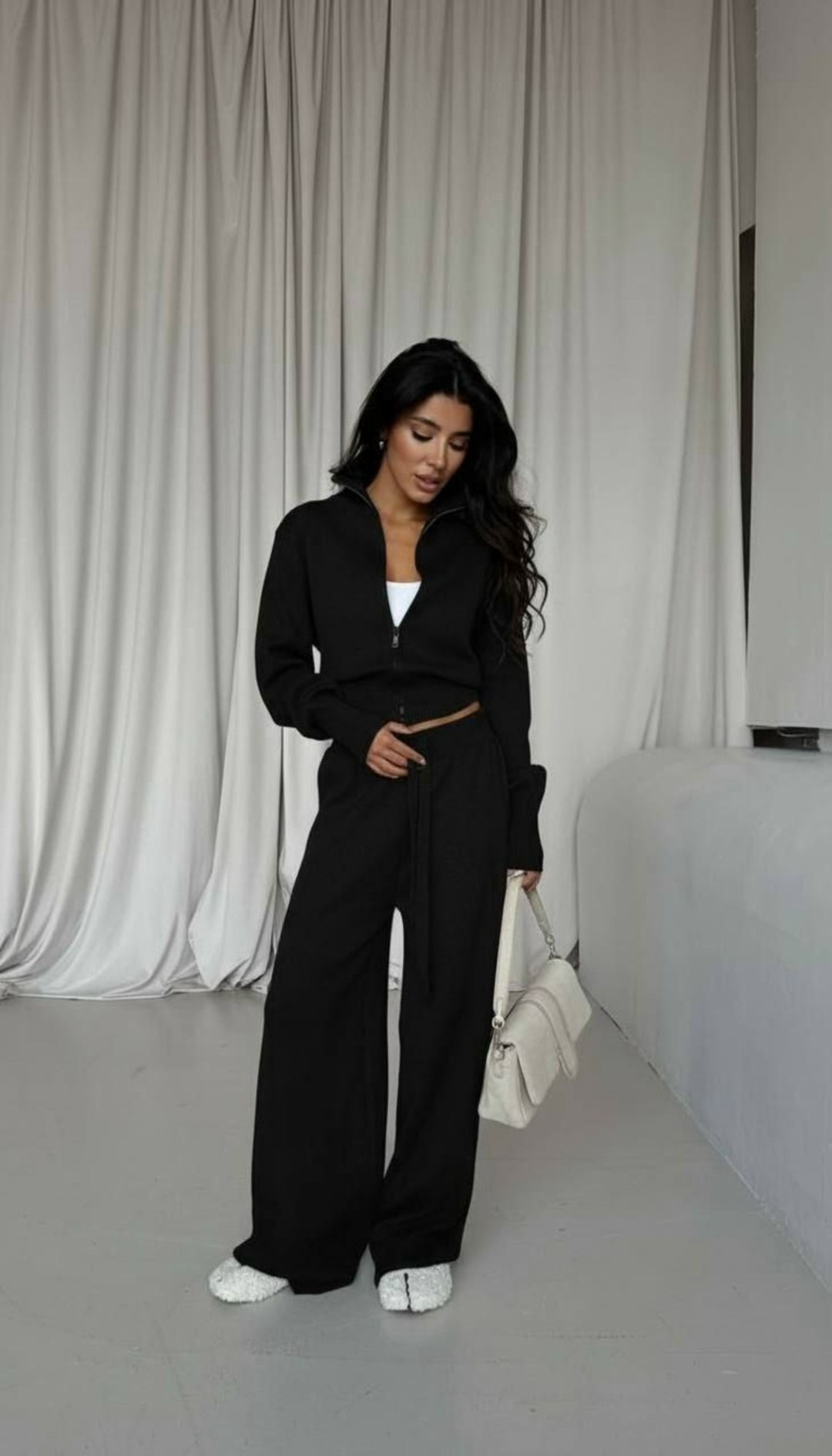 брючный костюм женский,теплый костюм трикотажный на молнии вязаный the lén 527646323,костюм трикотажный,костюм женский трикотажный,костюм трикотажный на молнии вязаный the lén