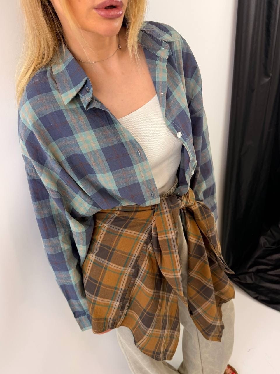 рубашка оверсайз в клетку,рубашка женская в клетку оверсайз,рубашка в клетку оверсайз удлиненная mono vy,рубашка в клетку женская,рубашка летняя оверсайз удлиненная хлопок в клетку alvy brand