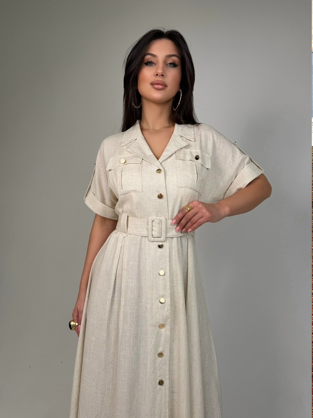 платье в стиле сафари,платье женской,летние платье,льняное платье,платье