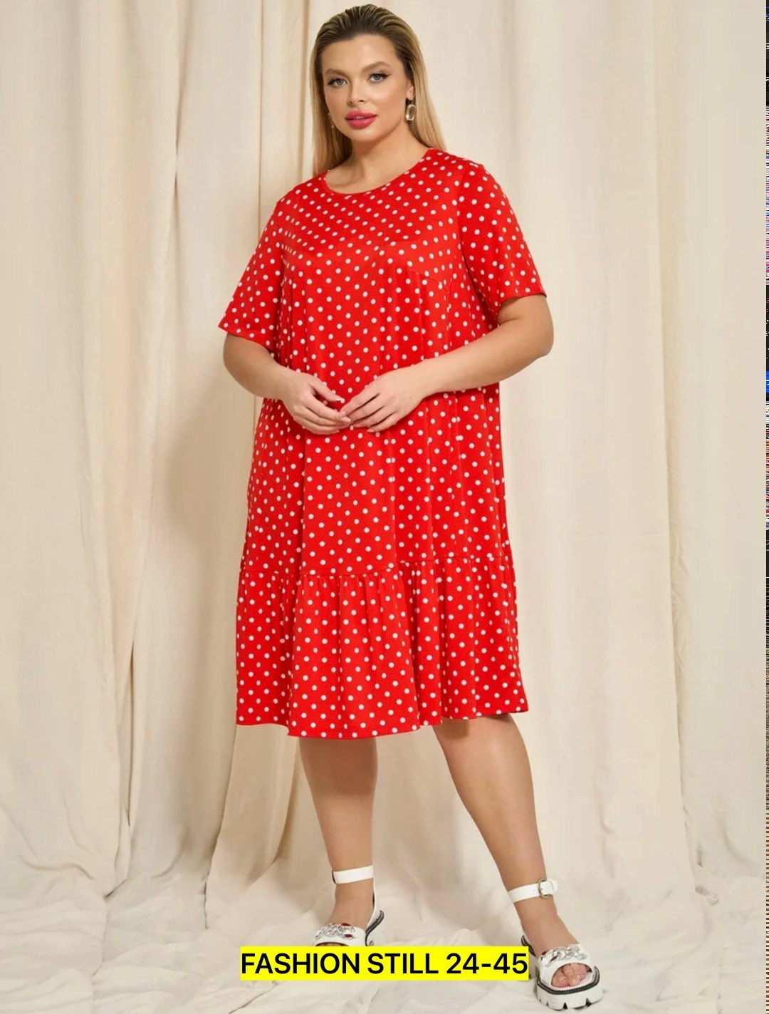 платье в горошек больших размеров dora plus,платье женское больших размеров,платье,платье для полной женщины,женское платье в горошек больших размеров