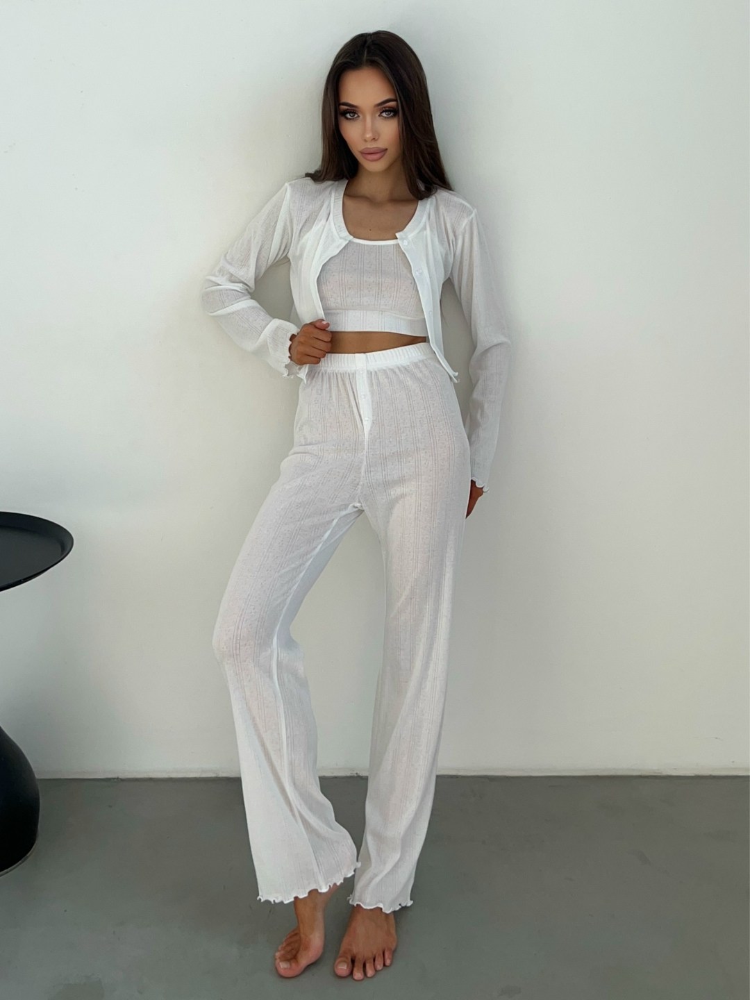 костюм белый,белый женский костюм,женские пижамы,одежда для сна,пижама и халат