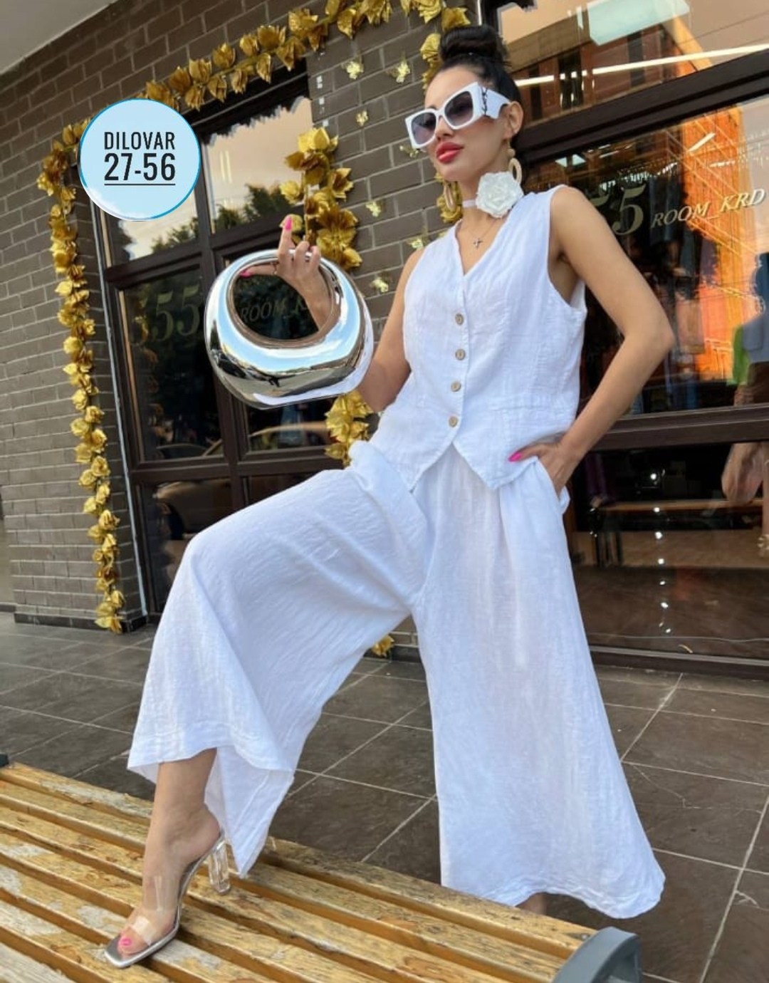 белый брючный костюм,костюм брючный с жилетом,летние костюмы,костюм с жилетом,льняной костюм с жилетом женский