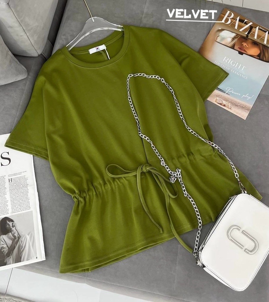 трикотажные костюмы,футболка с поясом,футболки женская,женская футболка оверсайз