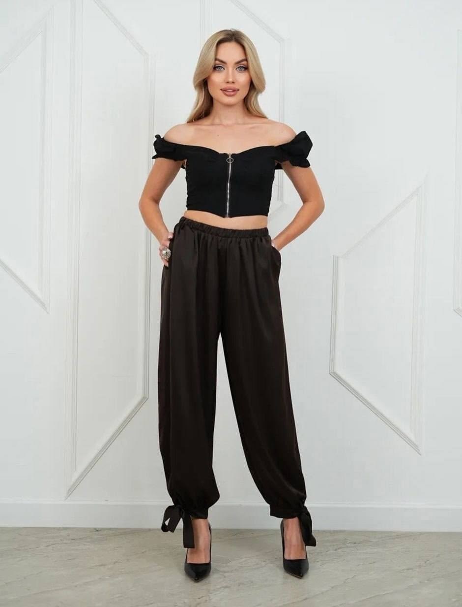 атласные брюки,штаны шаровары,широкие брюки,повседневные брюки,свободные брюки