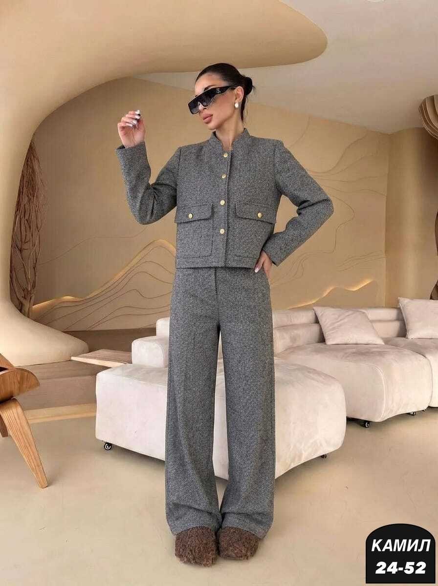 женский костюм ткань кашемир,вязаный костюм с брюками теплый оверсайз gh fashion,брючный костюм,костюм классический,женский костюм