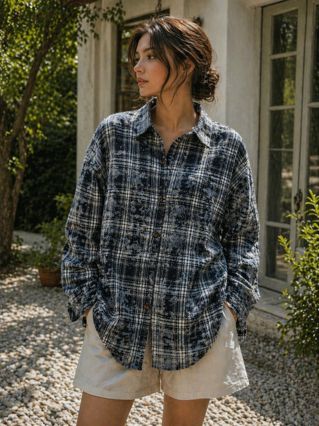 фланелевая рубашка оверсайз в клетку,рубашка оверсайз в клетку,клетчатая рубашка,женская рубашка в клетку,рубашка в клетку