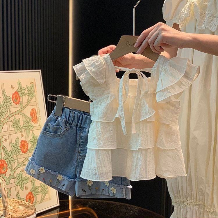 блуза с оборками,одежда для девочки,блуза для девочки,блузка для девочек,костюм летний для девочек