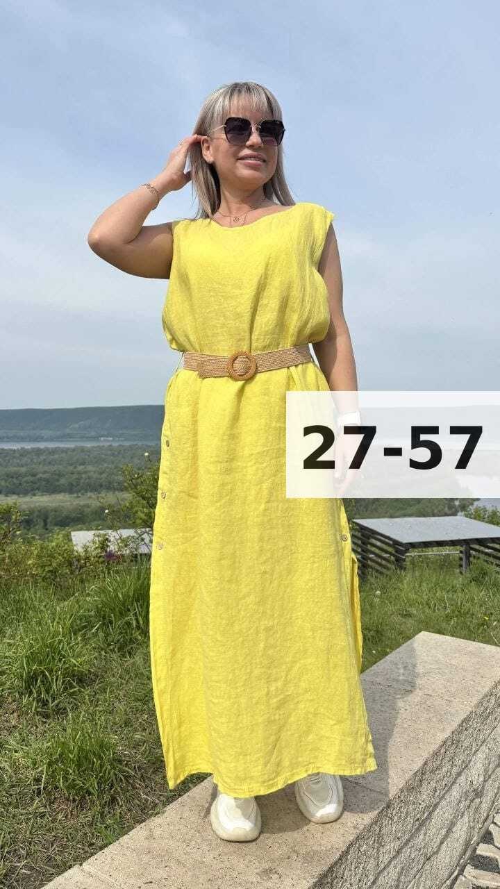 платье стильное льняное,платье желтое,женские летние платья,платье сарафан,платья женские длинные