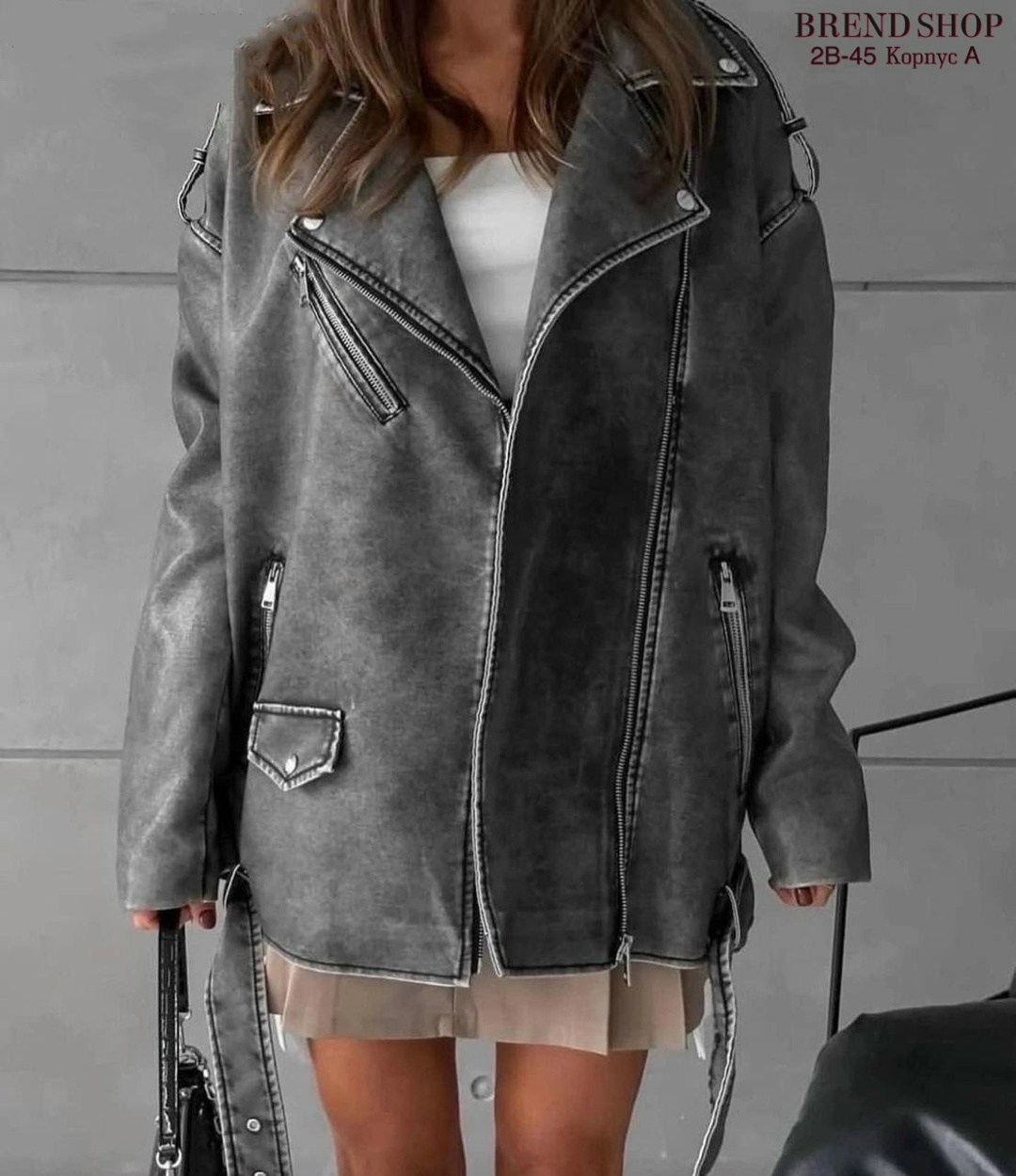 женская кожаная куртка косуха оверсайз,кожаная куртка косуха оверсайз,кожаные женские косухи оверсайз,верхняя одежда женская косуха оверсайз,куртка косуха из эко кожи арт. 11598928