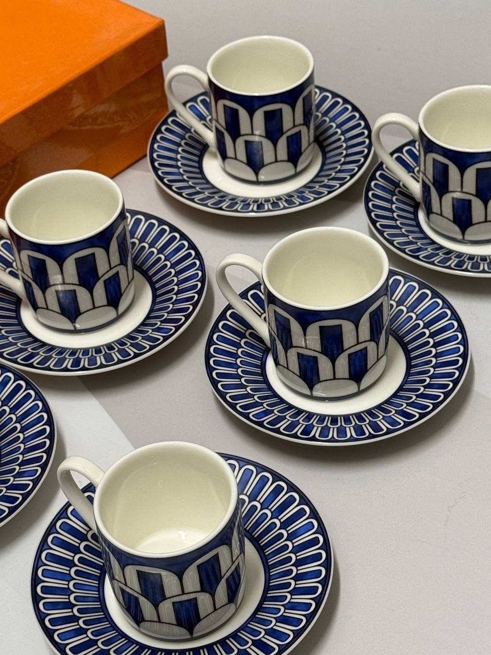 чайная пара эрмес,кофейный сервиз на 6 персон,посуда hermes,hermes набор чайный,чайные наборы