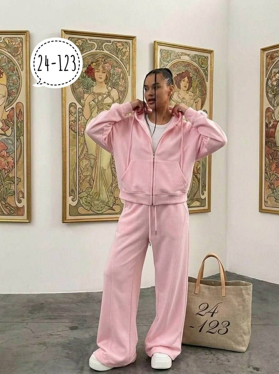 костюм спортивный со штанами палаццо и зип худи micca 362777071,cпортивный костюм женский на флисе,спортивный костюм женский розовый,костюм спортивный,спортивный костюм женский