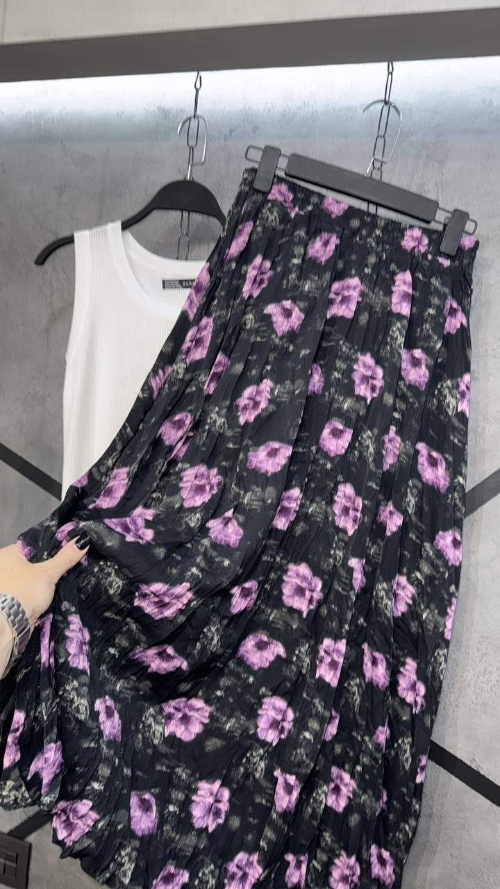 юбка женская,женская плиссированная юбка,юбка,шифоновая юбка,женская плиссированная юбка с цветочным принтом