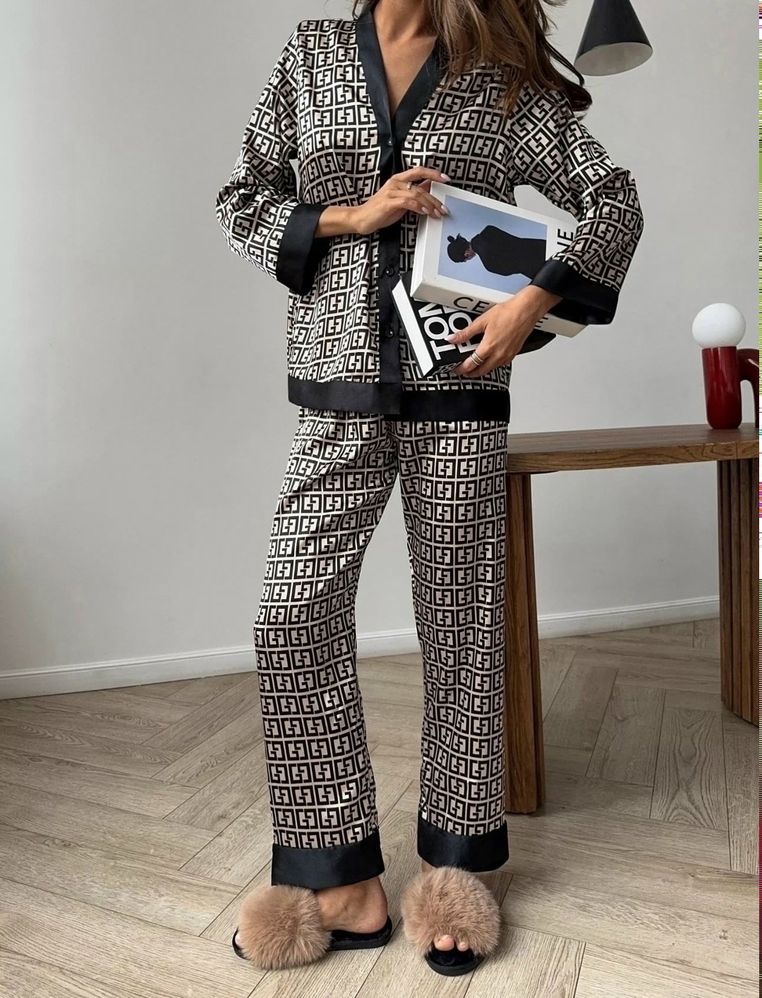 шелковая пижама,пижама женская,пижама комплект,шелковая женская пижама,пижама fendi