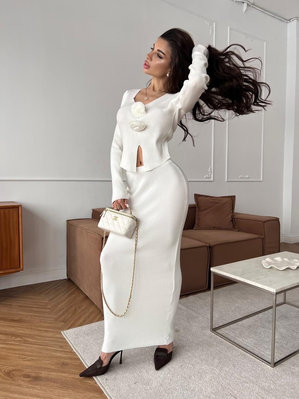 костюм из трикотажа,костюм с топом,женские костюмы,костюм юбка