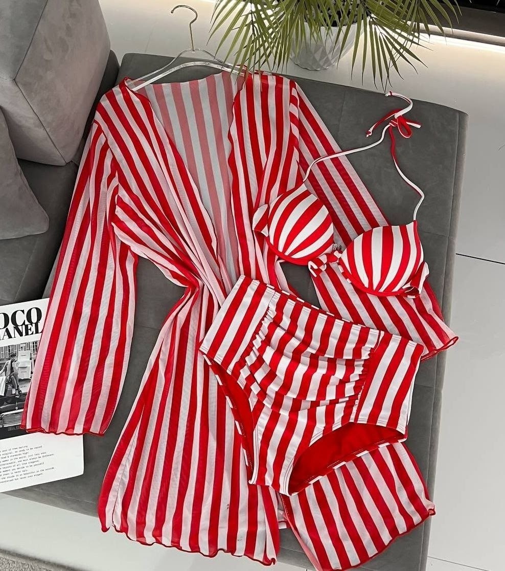 комплект пижама,пижама в полоску,женская пижама комплект,купальник в полоску,пижама полосатая женская