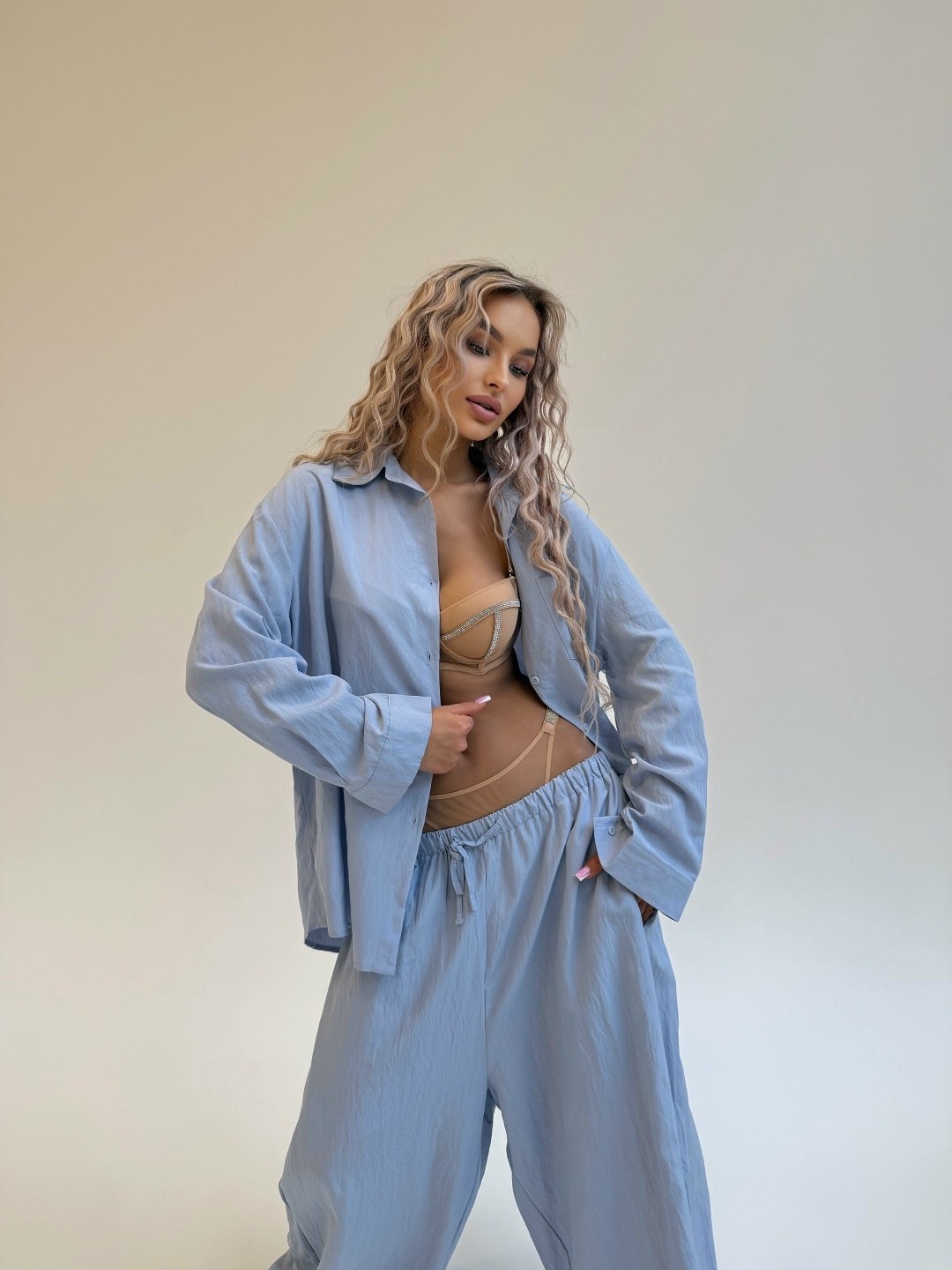 брюки комплект,костюм голубой,женский костюм,костюм женский голубой,костюм