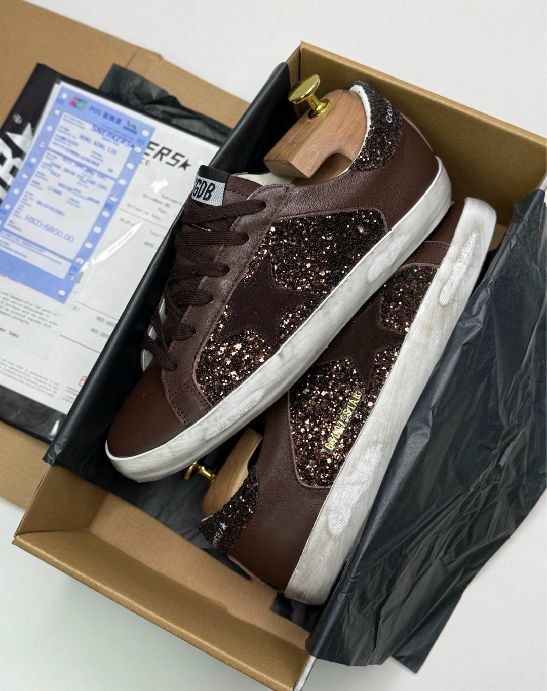 golden goose кроссовки super-star коричневый,,кроссовки golden goose,кеды golden goose,женские низкие кеды super-star с блестками golden goose цвет black