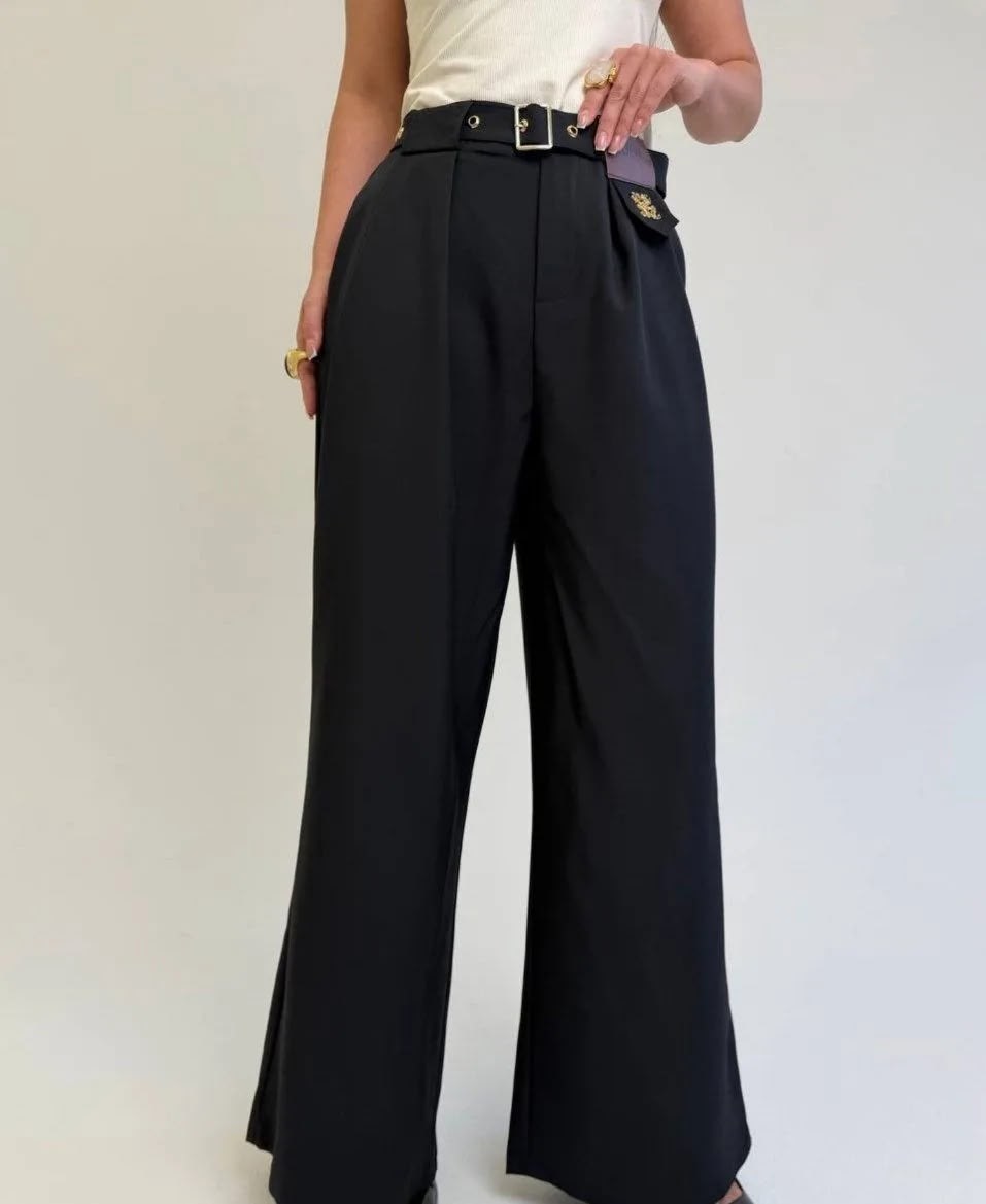 брюки палаццо,брюки палаццо женские,модные брюки,брюки emberens,женские бежевые брюки-палаццо с завышенной талией modal n