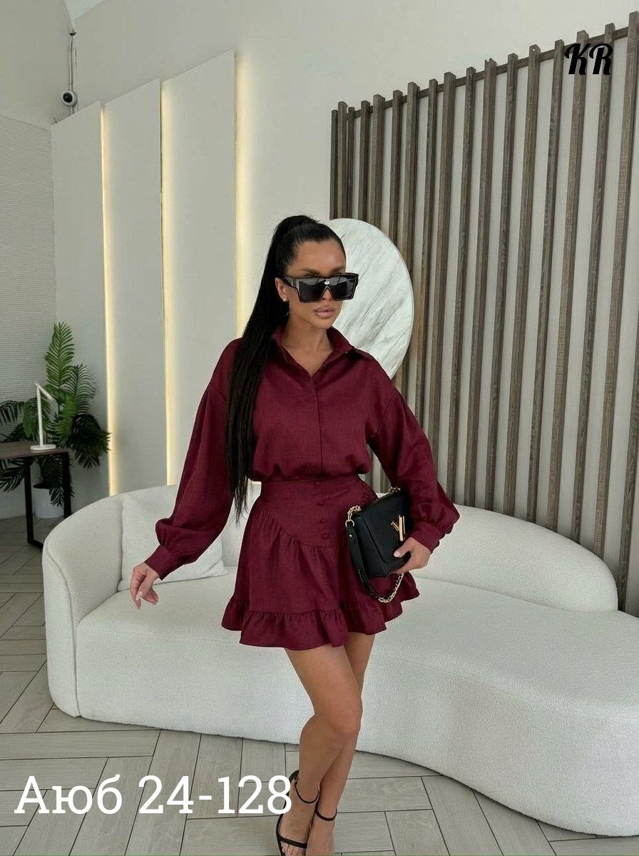 женский костюм с юбкой,костюм с юбкой,женские костюмы,летний костюм с юбкой,костюм рубашка и юбка in-a896t570