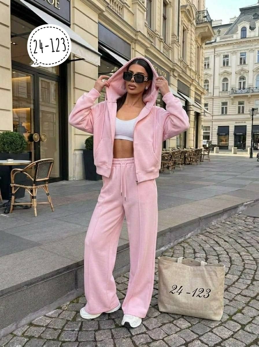 костюм спортивный со штанами палаццо и зип худи micca 362777071,cпортивный костюм женский на флисе,спортивный костюм женский розовый,костюм спортивный,спортивный костюм женский