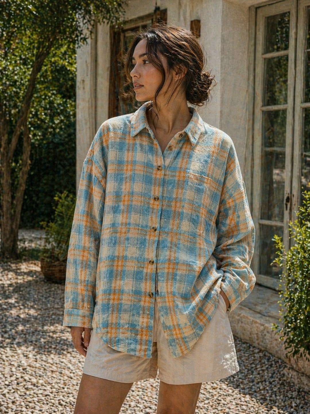 фланелевая рубашка оверсайз в клетку,рубашка оверсайз в клетку,клетчатая рубашка,женская рубашка в клетку,рубашка в клетку