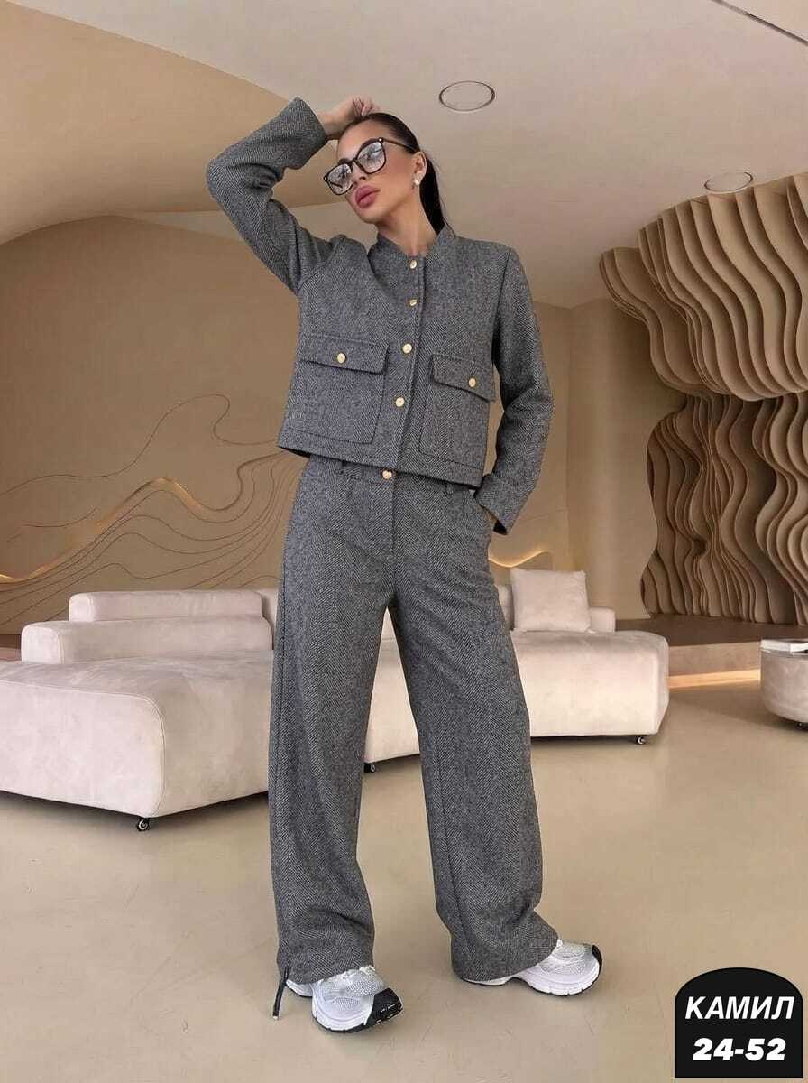 женский костюм ткань кашемир,вязаный костюм с брюками теплый оверсайз gh fashion,брючный костюм,костюм классический,женский костюм