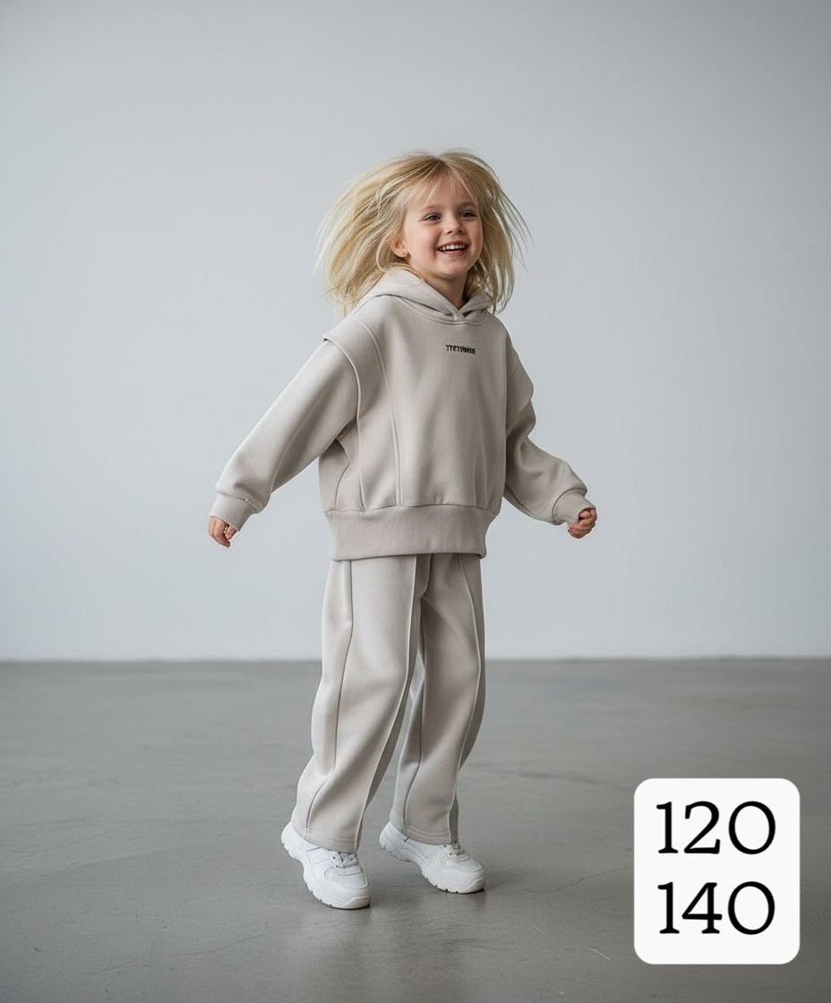 теплый костюм с начесом,спортивный костюм для девочки,костюм спортивный,костюм бежевый,одежда для детей