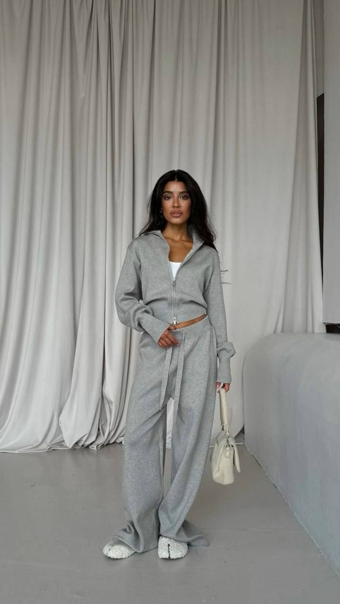 брючный костюм женский,теплый костюм трикотажный на молнии вязаный the lén 527646323,костюм трикотажный,костюм женский трикотажный,костюм трикотажный на молнии вязаный the lén