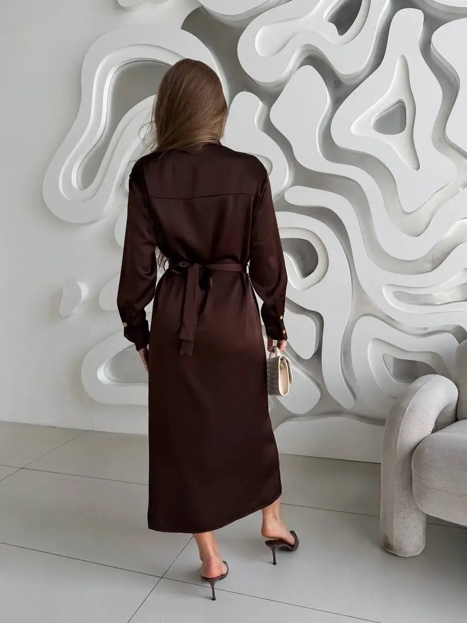 коричневое платье,платье,платье женской,платье-рубашка,платье с завязками