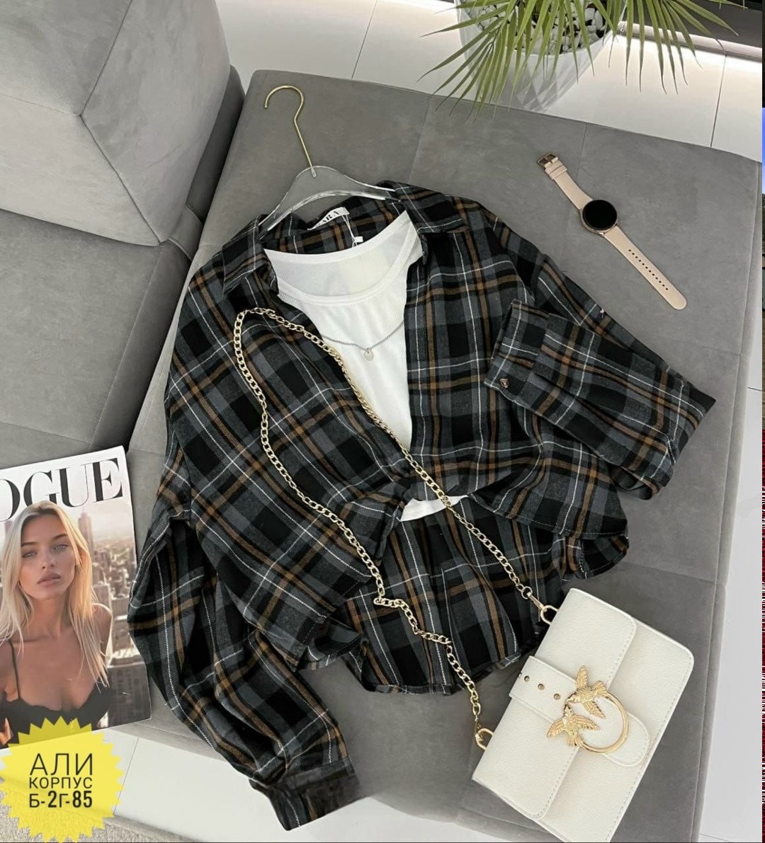 рубашка в клетку с майкой beststyle,женская рубашка,рубашка двойка,рубашка в клетку,рубашка в клетку женская